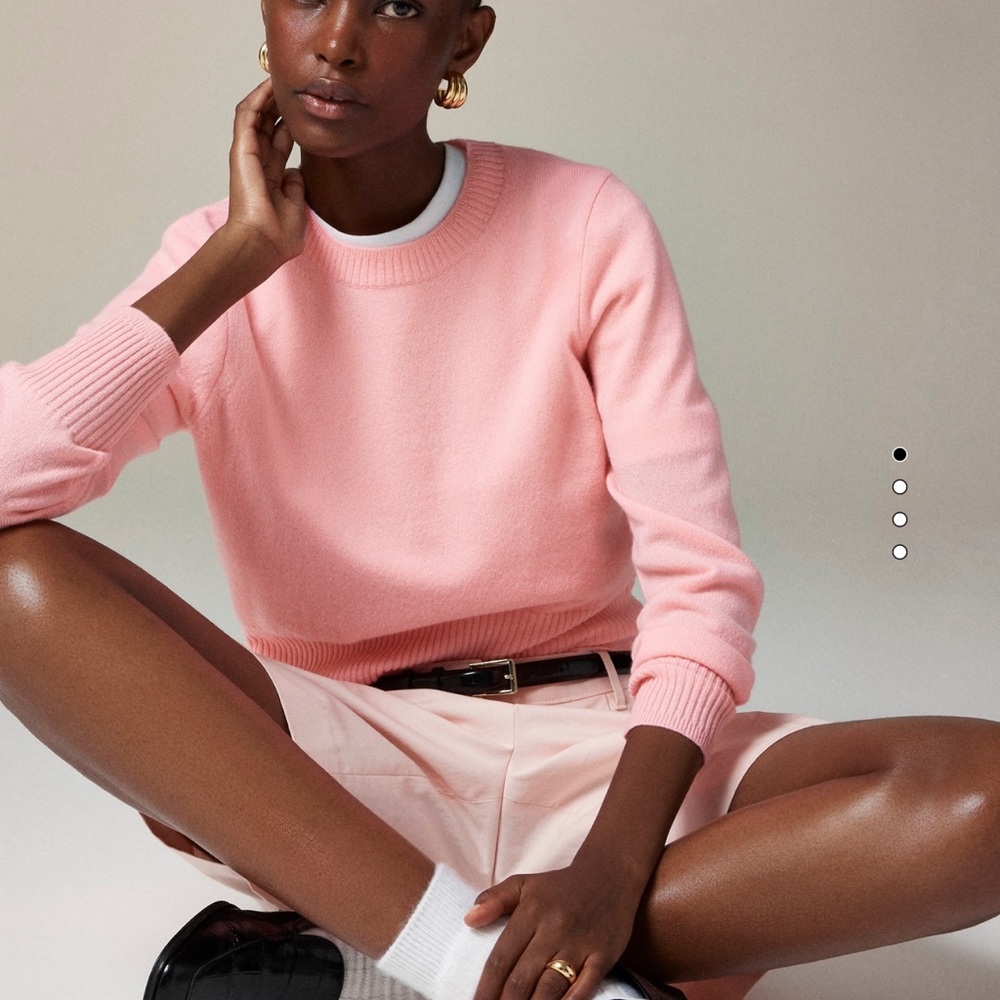 J Crew Brilliant Peony Shrunken Cashmere Sweater XXL